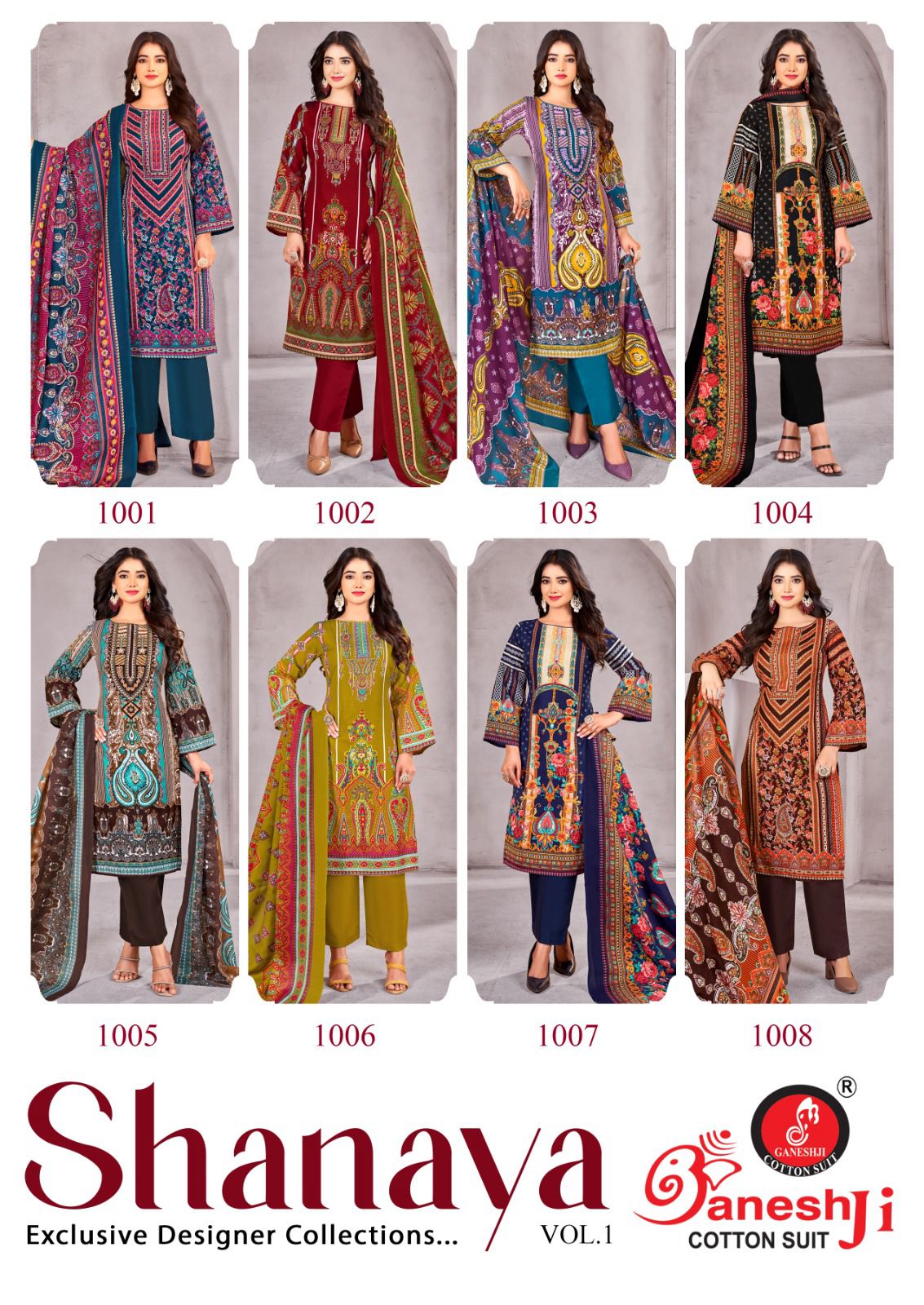 Shanaya Vol 1 By Ganeshji Karachi Cotton Dress Material Orders In India
